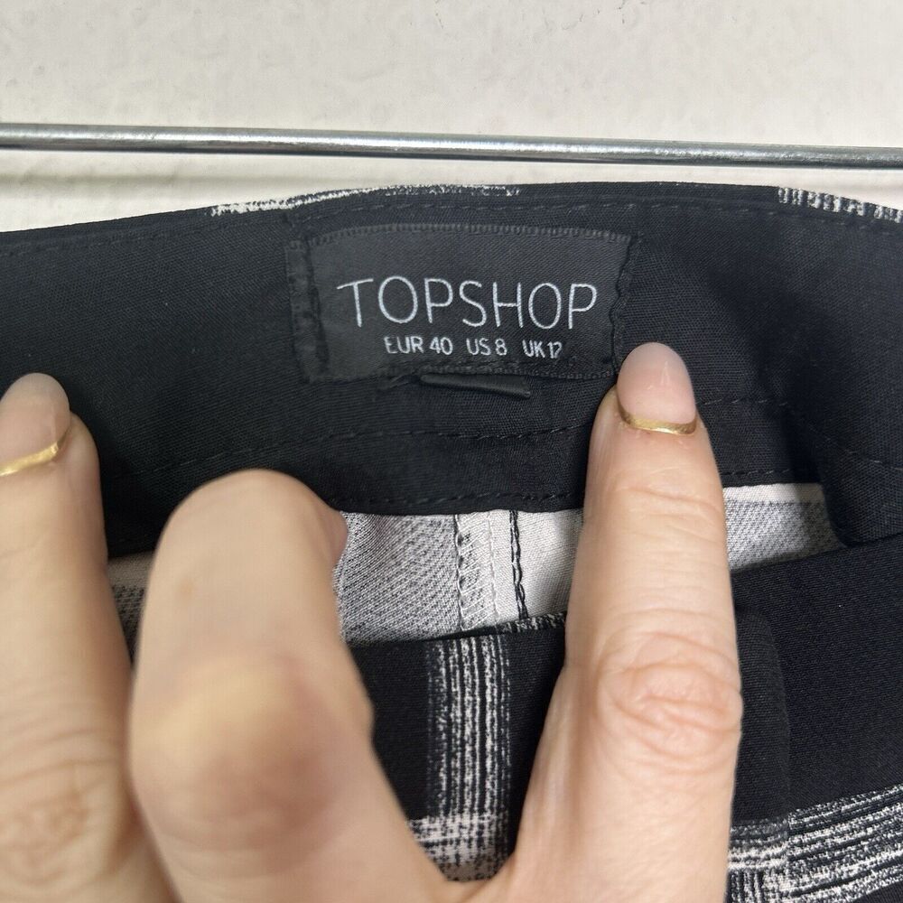 Topshop Black and White Windowpane Pants 8 - Picture 10 of 10